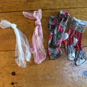 Floral and Striped Women's Socks Set